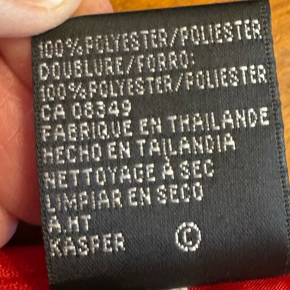 KASPER Red Fully Lined BLAZER & FLARE SKIRT SUIT Set Size 18 Business Career - Picture 16 of 16